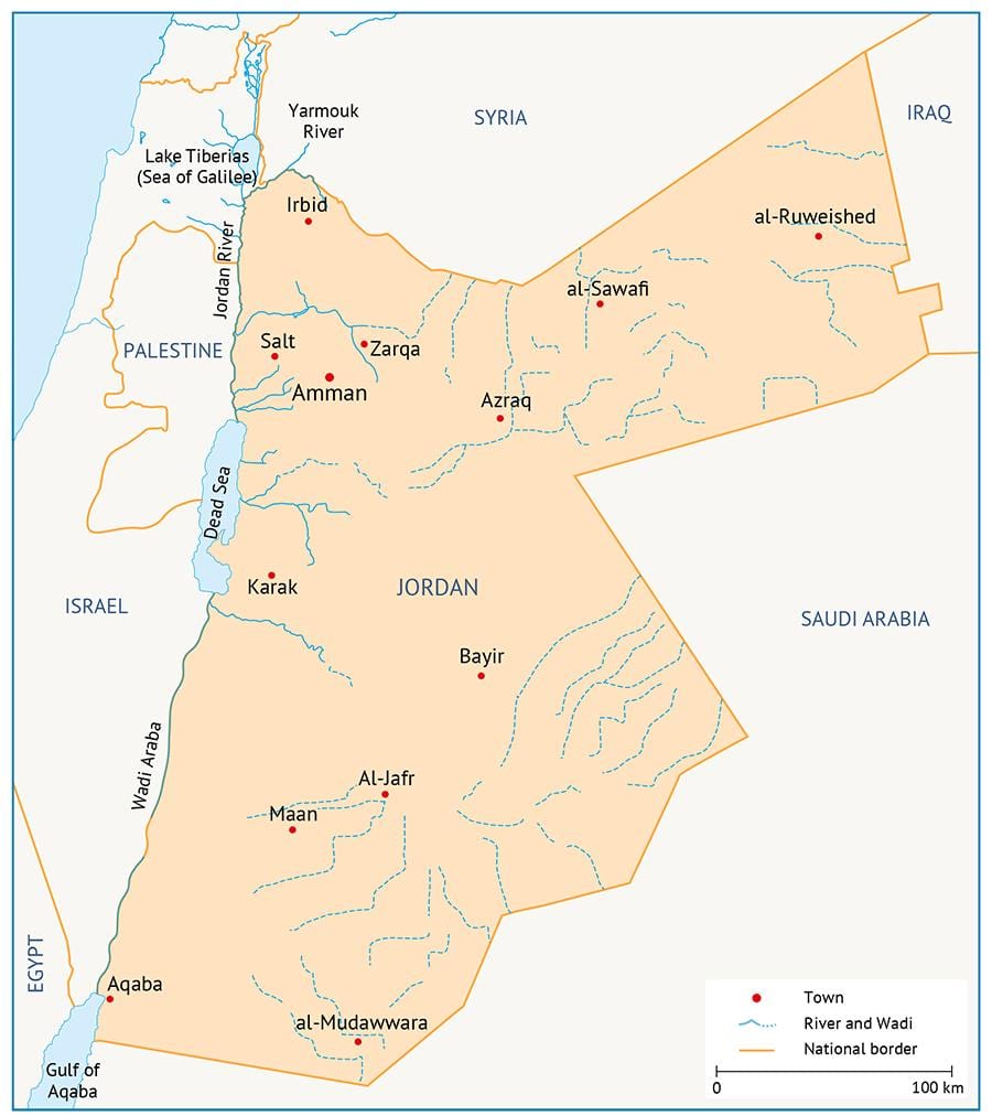 carte de l'université de Jordanie