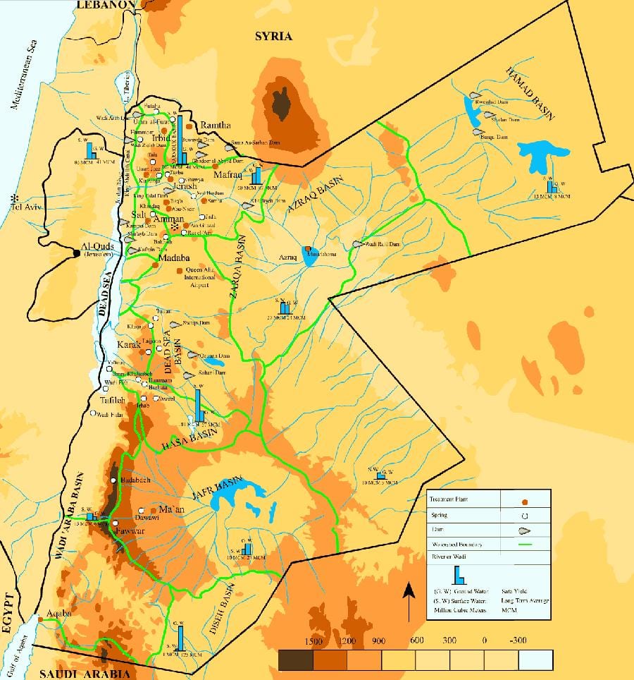 carte de la Jordanie climatique