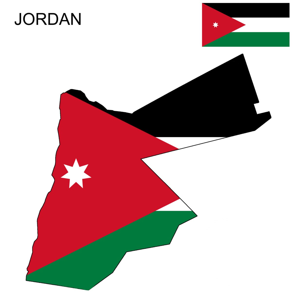 carte de la Jordanie carte drapeau