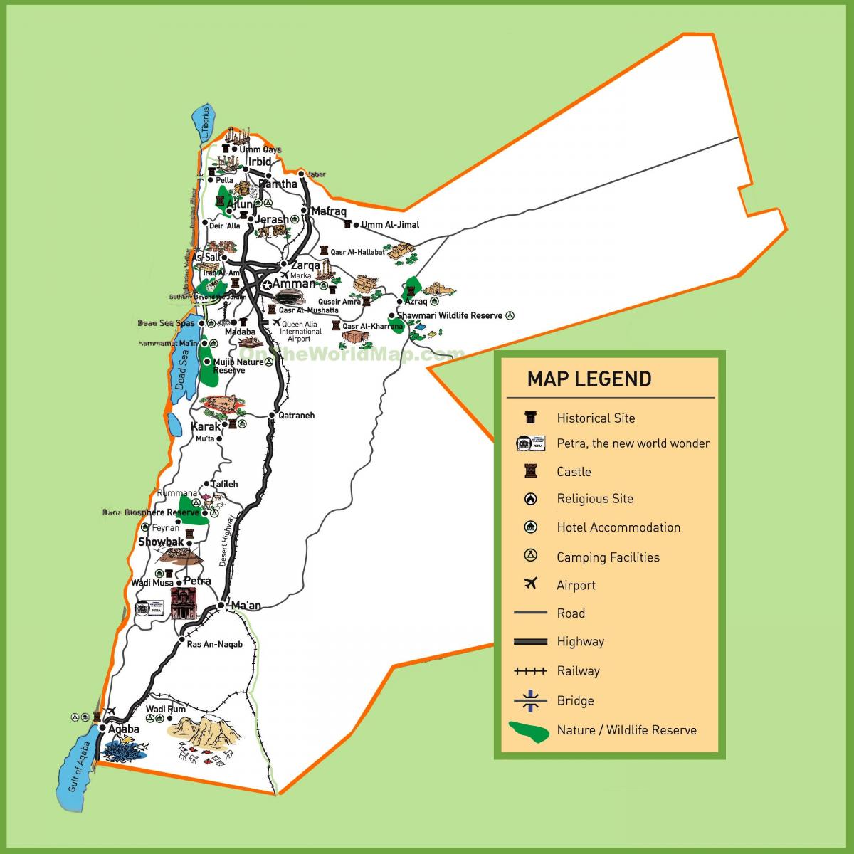 La Jordanie Carte Touristique 