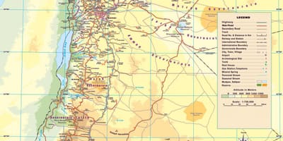Carte de la carte physique de la Jordanie