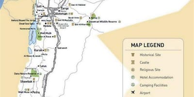 Jordan attractions touristiques de la carte