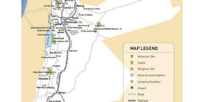 Carte de la Jordanie de chemin de fer