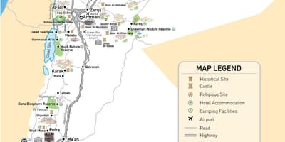 Carte de la Jordanie aéroports