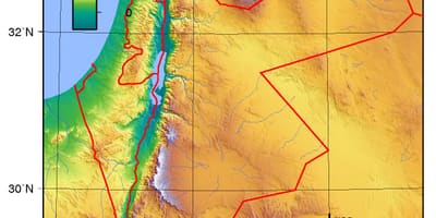 Carte de la Jordanie élévation
