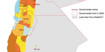 Carte de la Jordanie de la population