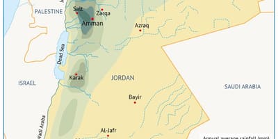 Carte de la Jordanie, de la géographie