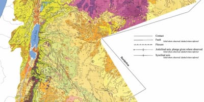 Carte de la Jordanie, de la géologie